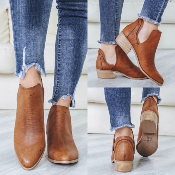 DOLLY Cut out Booties - Cognac    - Picture 3 of 7